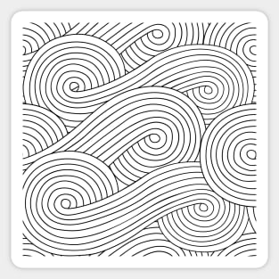 Line Art Minimalist Waves Sticker